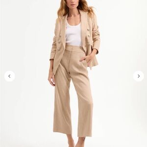 Veronica Beard Wide Leg Pant in Khaki Melange